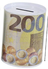 Mealheiro de Metal Notas de Euro 7,5 x 10,5 cm - Nota de 200 €