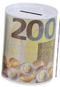 Mealheiro de Metal Notas de Euro 7,5 x 10,5 cm - Nota de 200 €
