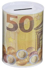 Mealheiro de Metal Notas de Euro 7,5 x 10,5 cm - Nota de 50 €