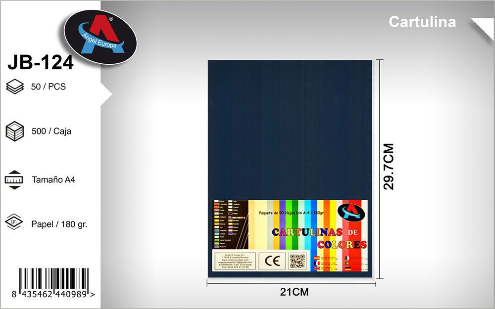 Pack 50 Cartolinas A4 Azul Marinho