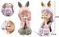 Figura Decorativa Menina com Gatinho 23 Cm Modelos Cinzento e Roxo