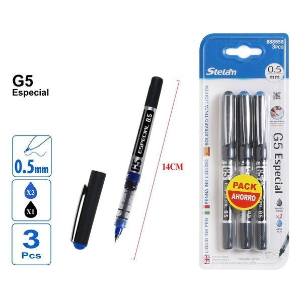 Caneta Esferográfica em Gel 0.5mm (3 unidades)