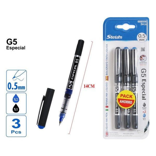 Caneta Esferográfica em Gel 0.5mm (3 unidades)