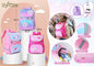 Mochila Escolar Infantil Rosa, Rosa Choque e Roxo (Modelo 2)