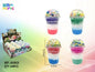 Slime Tricolor Copo com Dinossauro e Bolinhas 11,5 Cm