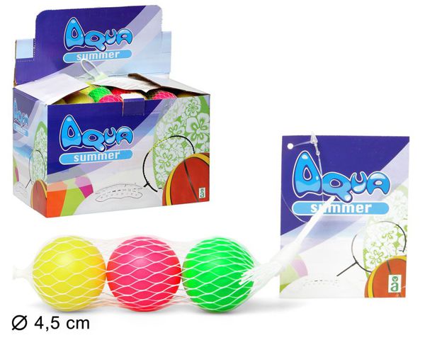 Conjunto 3 Bolas Raquete de Praia 4.5 Cm