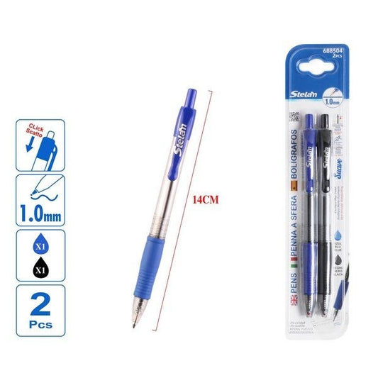 Caneta Esferográfica Azul/Preta 1.0mm (2 unidades)