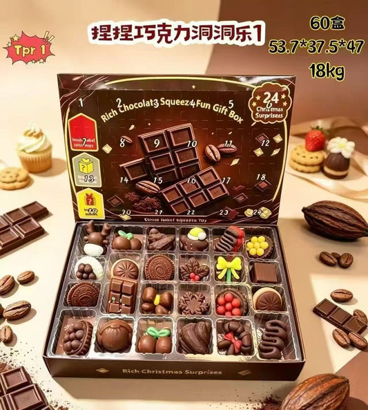 Calendário do Advento com 24 Squishies de Chocolate