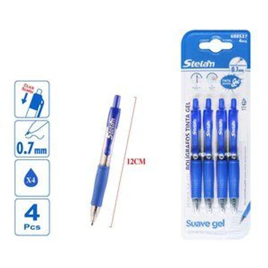Caneta Esferográfica em Gel 0.7 mm (4 unidades)