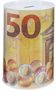 Mealheiro de Metal Notas de Euro 14 x 20 cm - Nota de 50 €