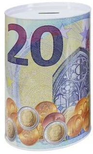 Mealheiro de Metal Notas de Euro 14 x 20 cm - Nota de 20 €