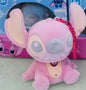 Peluche Tema Stitch que Grava Voz com Música - Rosa