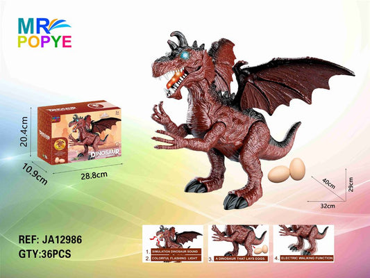 Dinossauro de Um Corno que Põe Ovos com Luz e Música (Modelo 2)