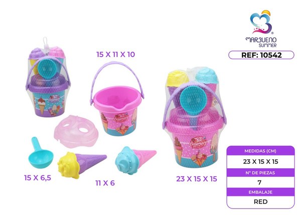 Conjunto de Balde de Praia c/ Acessórios