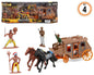 Conjunto Índios e Cowboys com Diligência 32 x 12 Cm