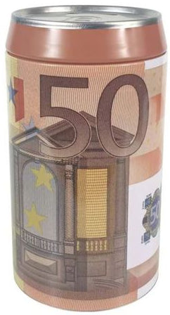 Mealheiro Lata Notas de Euro 6,5 x 12 cm - Nota de 50 €