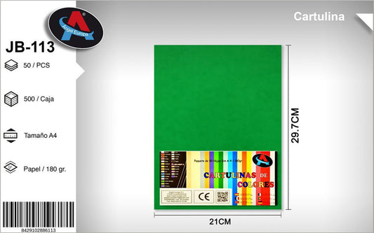 Pack 50 Cartolinas A4 Verde