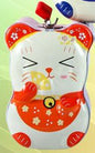 Mealheiro de Metal Gato da Sorte com Cadeado - Vermelho