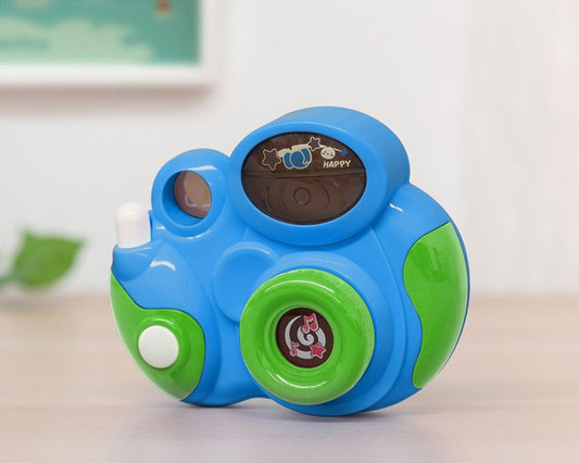 Máquina Fotográfica de Brincar com Luz e Música Azul