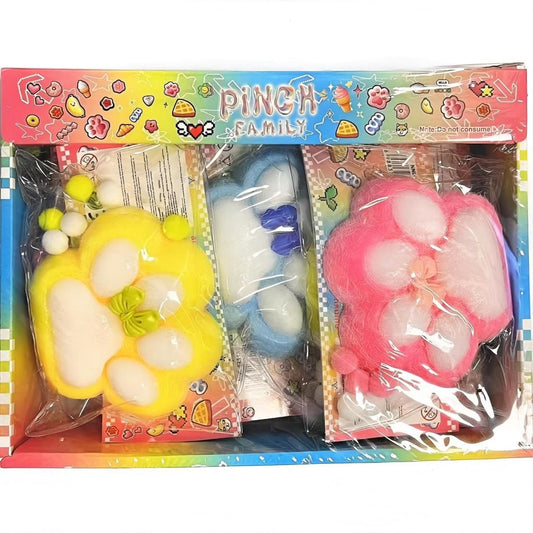 Squishy Pata de Gato Colorida em Caixa