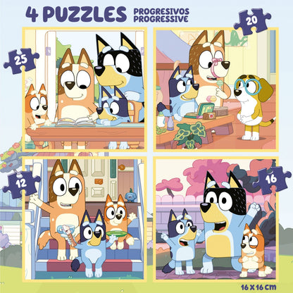 Puzzle Educa Mala Progressivos Bluey 12-16-20-25 pçs