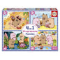 Puzzle Educa Capivaras 4 Puzzles 20-40-60-80