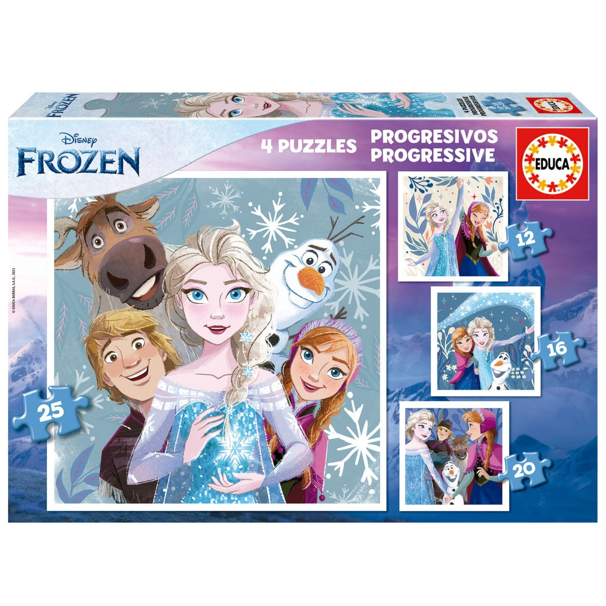 Puzzle Educa Progressivos Frozen 12-16-20-25 pçs