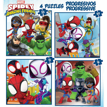 Puzzle Educa Progressivos Spidey 12-16-20-25 pçs