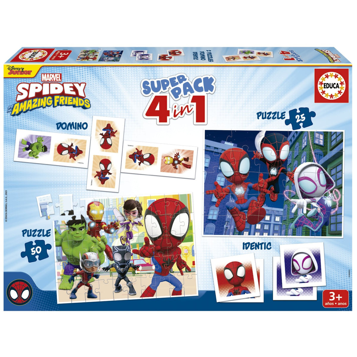 Puzzle Educa Superpack 4 em 1 Spidey e Amigos