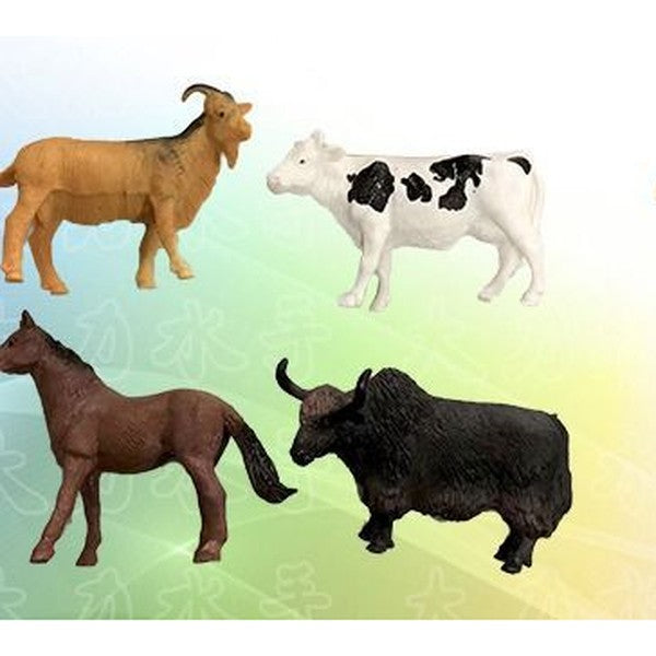 Conjunto de 4 Animais da Quinta - Cabra, Vaca, Cavalo e Touro