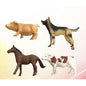 Conjunto de 4 Animais da Quinta - Porco, Cão, Cavalo e Vaca