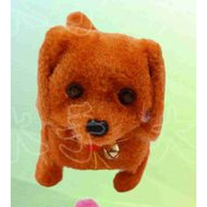 Cão de Peluche de Pelo Liso com Música - Castanho