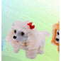 Cão de Peluche com Flores e Música - Branco