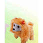 Cão de Peluche com Flores e Música - Laranja