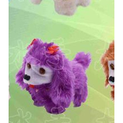 Cão de Peluche com Flores e Música - Roxo