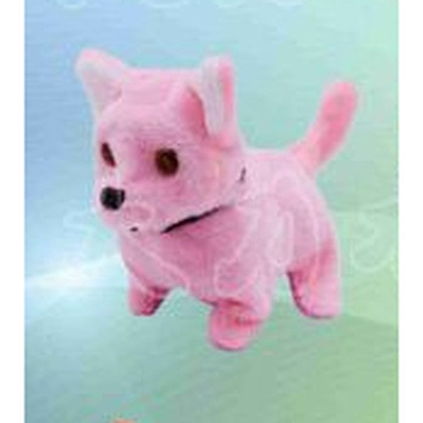 Cão de Peluche de Orelhas Bicudas com Música - Rosa