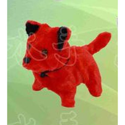 Cão de Peluche de Orelhas Bicudas com Música - Vermelho
