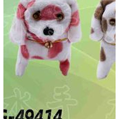 Cão Malhado de Peluche com Guizo e Música - Manchas Rosa