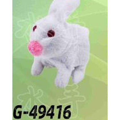 Coelho de Peluche de Pelo Liso com Música - Branco