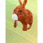 Coelho de Peluche de Pelo Liso com Música - Castanho