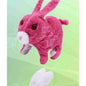 Coelho de Peluche de Pelo Liso com Música - Rosa Escuro