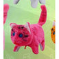 Gato Eletrónico de Peluche que Anda para a Frente e para Trás - Vermelho