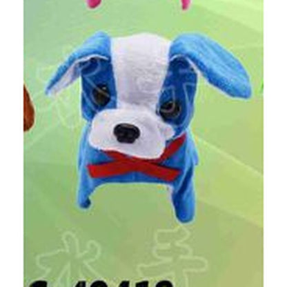 Cão de Peluche de Orelhas Redondas com Música - Azul
