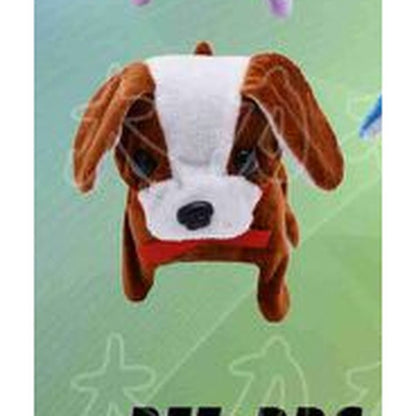 Cão de Peluche de Orelhas Redondas com Música - Castanho