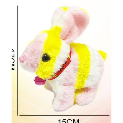 Coelho de Peluche com Música - Branco e Amarelo