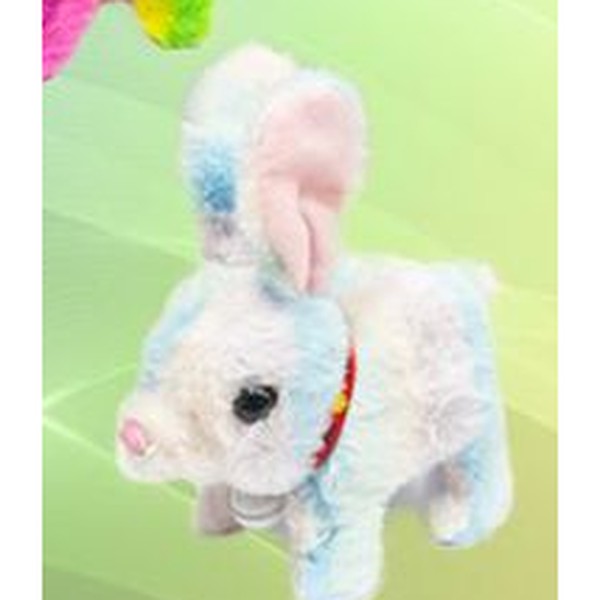 Coelho de Peluche com Música - Branco e Azul