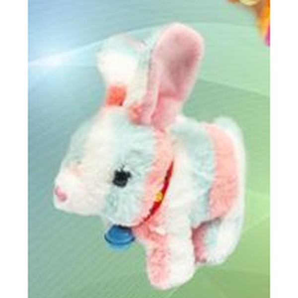 Coelho de Peluche com Música - Branco e Rosa