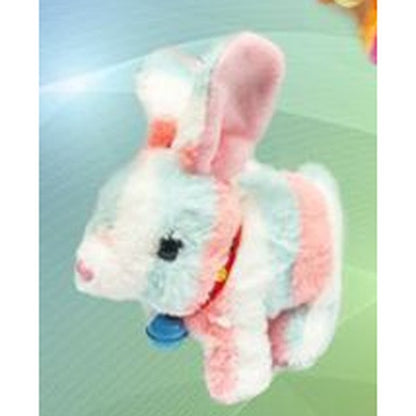Coelho de Peluche com Música - Branco e Rosa