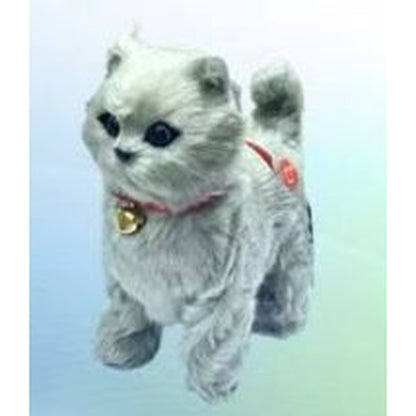 Gato Grande de Peluche com Música - Cinzento