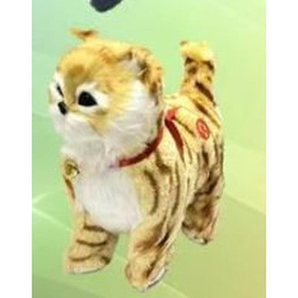 Gato Grande de Peluche com Música - Tigrado Laranja